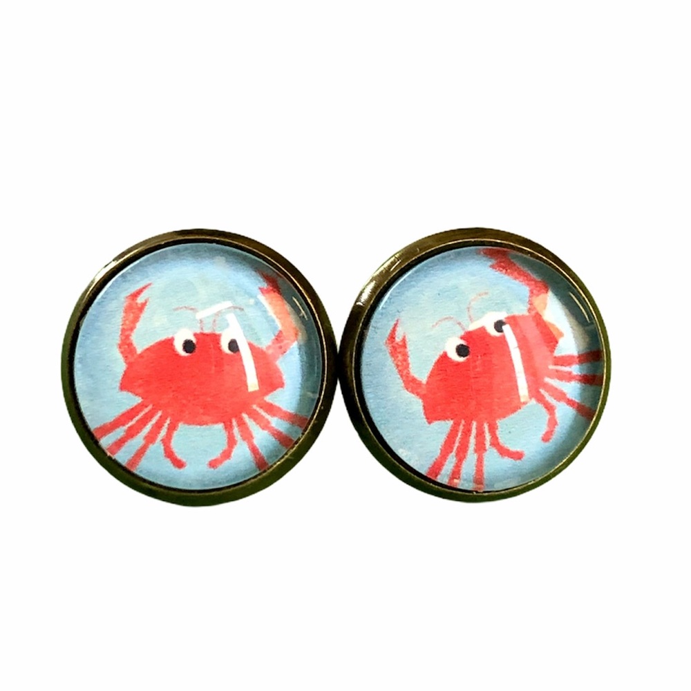 3 for 15🎀 crab bronze tone earrings